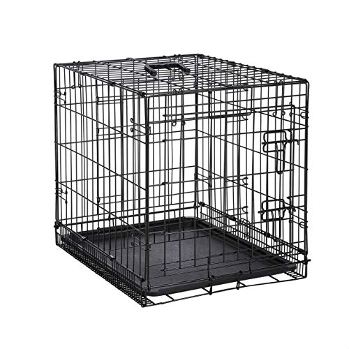 AmazonBasics - Jaula plegable de metal para mascota (una puerta, 61 cm largo)