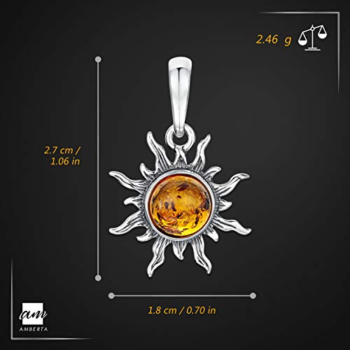 Amberta Plata de ley (925/1000) plata de ley redondo ámbar