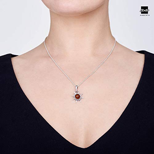 Amberta Plata de ley (925/1000) plata de ley redondo ámbar