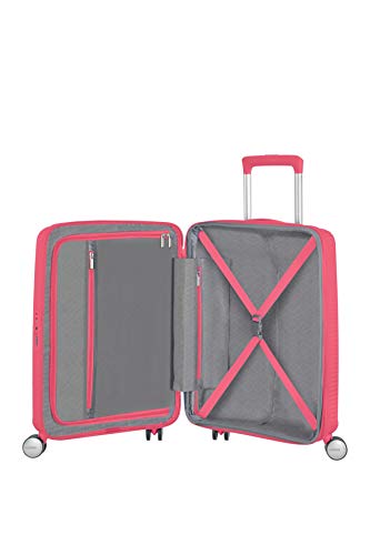 American Tourister Soundbox - Spinner Small Expandable Equipaje de Mano, 55 cm, 41 Liters, Rosa (Hot Pink)