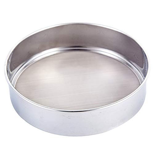 Amiispe Tamiz de Malla Tamiz de harina de Acero Inoxidable Tamiz agitador Tamiz de Tambor de Malla Fina utilizable Tamiz de harina de Malla 40 Protección contra la oxidación Accesorios para Hornear
