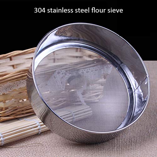 Amiispe Tamiz de Malla Tamiz de harina de Acero Inoxidable Tamiz agitador Tamiz de Tambor de Malla Fina utilizable Tamiz de harina de Malla 40 Protección contra la oxidación Accesorios para Hornear