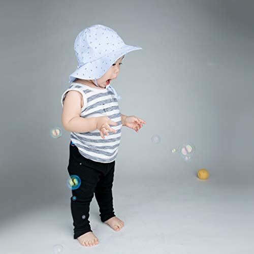 Ami&Li tots Niña Sombrero de Sol ala Ancha Ajustable Sombrero Protección Solar UPF 50 para Bebés, Niñas Niños Infantil Pequeñito Unisexo - M: Fleurette Rosa