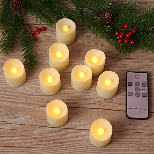 AMIR Velas LED Sin Llama, Luces de Té LED con 3 Modos, Velas Eléctricas con Control Remoto, Función de Temporizador, para Navidad, Cumpleaños, Bodas, Decoraciones de Festivales