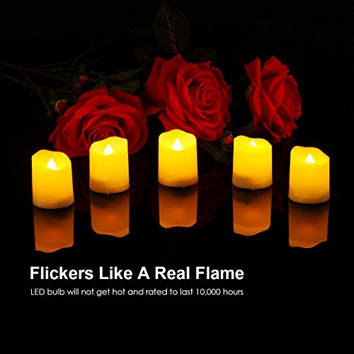 AMIR Velas LED Sin Llama, Luces de Té LED con 3 Modos, Velas Eléctricas con Control Remoto, Función de Temporizador, para Navidad, Cumpleaños, Bodas, Decoraciones de Festivales