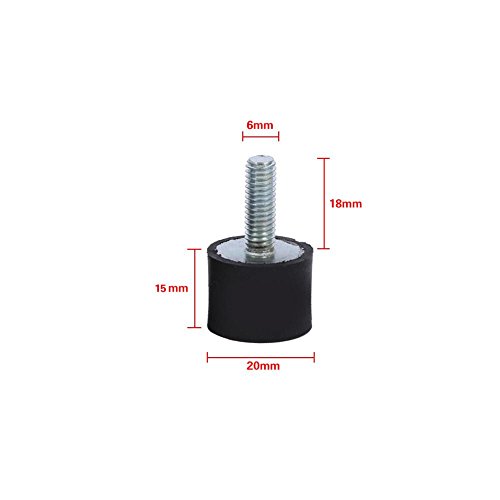 Amortiguador de Goma, 4 piezas Silentbloks de Rosca m8 m6 para un Generador, Aire acondicionado(VD20*15 M6*18)