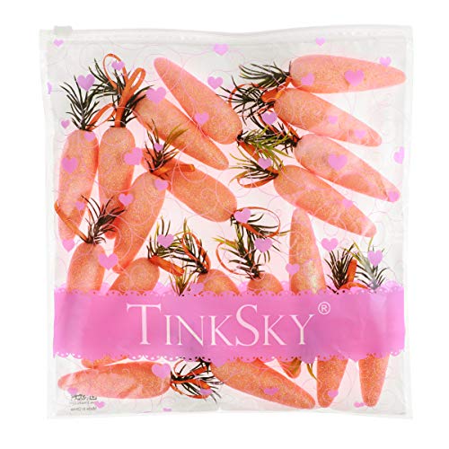 Amosfun Zanahorias de Espuma de Pascua Glitter Bunny Carrorts Verduras Artificiales Photo Booth Atrezzo para la decoración del gabinete de la Cocina del hogar [20Pcs]