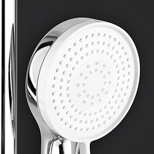 Amzdeal Set de Ducha, Conjunto de Ducha con Bandeja De Almacenamiento, con 3 Funciones Ducha de Parada de Agua, Cromo