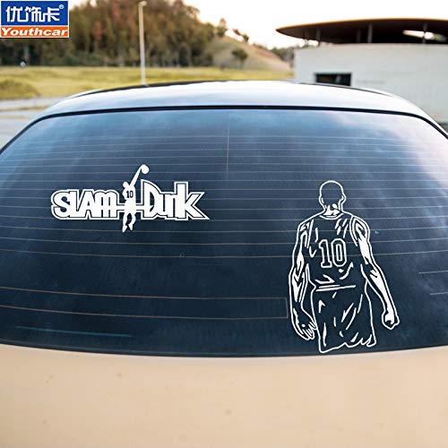 A/N Large White Anime Badge Pegatinas Coche Pegatinas de Vinilo para Coche Etiqueta de Coches Decoración