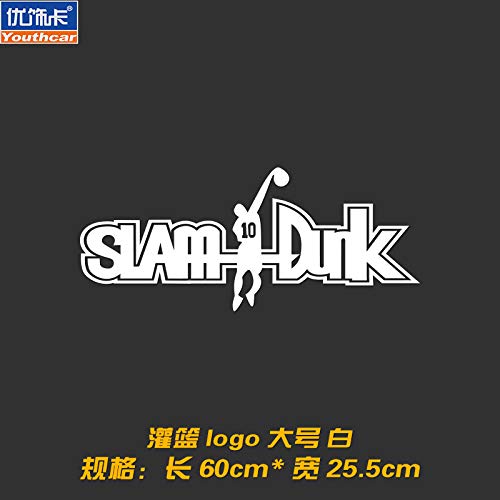 A/N Large White Anime Badge Pegatinas Coche Pegatinas de Vinilo para Coche Etiqueta de Coches Decoración