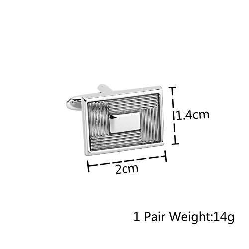 AnazoZ Gemelos Novio Gemelos Camisa de Acero Inoxidable Rectangular Gemelos Novio Plata Verde Claro Gemelo de Hombre