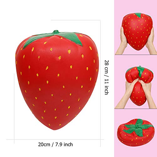 Anboor Squishies Fresa Kawaii Rojo Suave Levantamiento Lento Perfumado Squishies De Frutas Alivio del Estrés Juguetes para Ni?os Regalo Decoración Accesorios