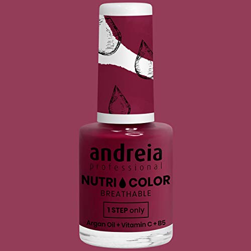 Andreia Professional NutriColor - Esmalte de uñas vegano transpirable - Color NC23 Pink Bordeaux - 10.5ml