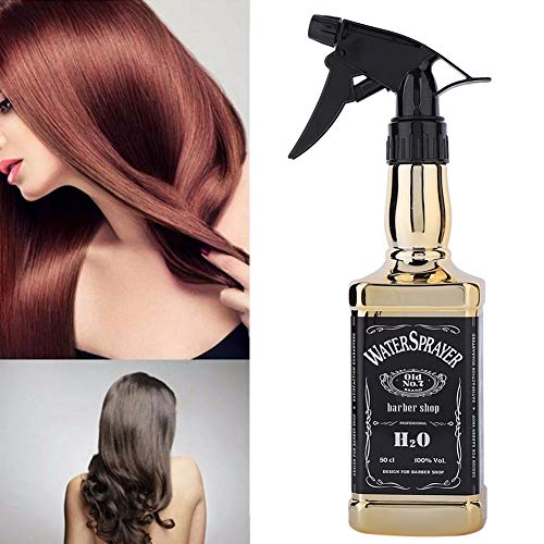 ANGGREK Botella de Spray para el Cabello Peluquería Botella de Spray para barbero Whisky Squirt Bottle Mist Salon Herramientas para el Cabello Home Gardening Water Sprayer 500ml/16.9oz(Oro)