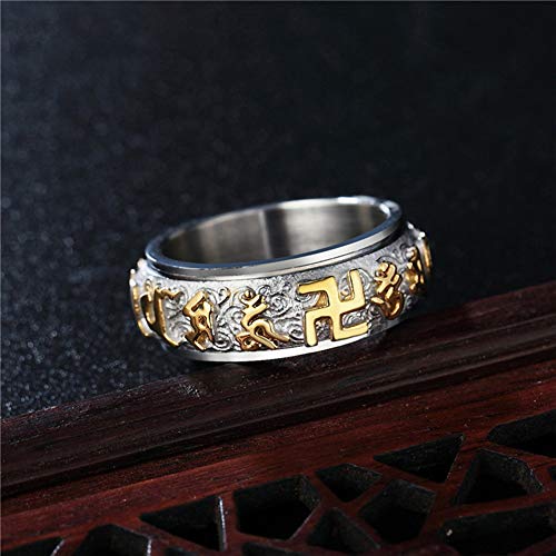 Anillo de acero de titanio, hip hop, buena suerte, pareja masculina y femenina, anillo de compromiso de boda, recuerdo, anillo punk, 123, Color mixto, 9