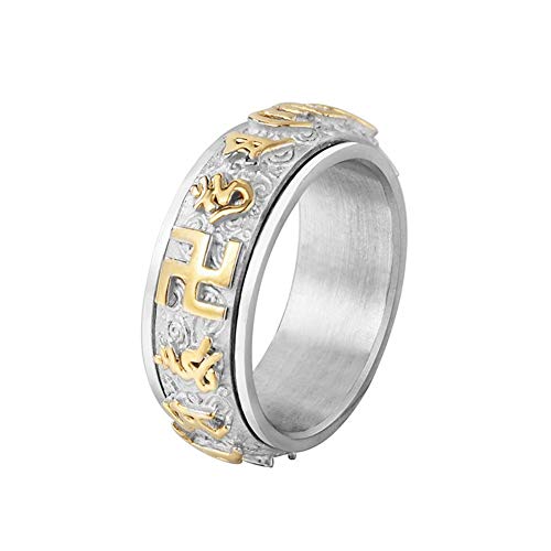 Anillo de acero de titanio, hip hop, buena suerte, pareja masculina y femenina, anillo de compromiso de boda, recuerdo, anillo punk, 123, Color mixto, 9