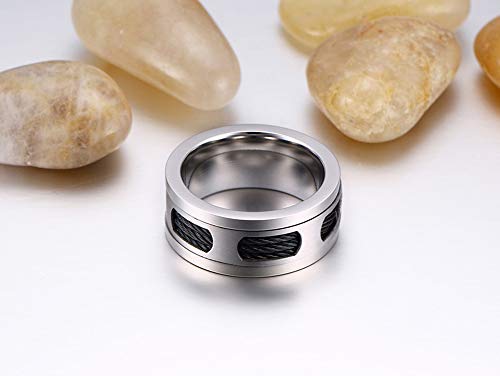 Anillo de acero inoxidable cepillado de 10 mm para hombre, estilo retro, para Navidad, Halloween, tendencia, 123, color, 38