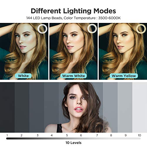 Anillo de Luz Selfie Plegable, TURATA Live Ring Light de 11.5 "Soporte Para Teléfono Luz de Maquillaje LED Luz de Relleno Portátil para Curso en Línea / Transmisión en Vivo / Maquillaje / Selfie