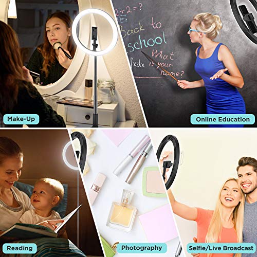 Anillo de Luz Selfie Plegable, TURATA Live Ring Light de 11.5 "Soporte Para Teléfono Luz de Maquillaje LED Luz de Relleno Portátil para Curso en Línea / Transmisión en Vivo / Maquillaje / Selfie
