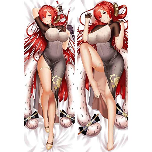 Animado Pretty Girl - Azul carril de doble cara abrazos Funda almohada cuerpo Cojín piel melocotón/Versión mejorada 2WT almohadilla tiro Covers Patrón Encanto de doble cara escondida de la cremallera