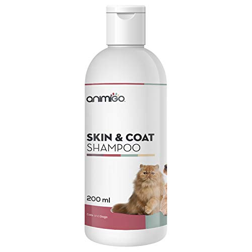 Animigo Champú Piel y Pelo para Gatos y Perros | Nutre, Limpia, Neutraliza el Olor y Protege la Piel y Pelo de tu Mascota | Hidratante para Todo Tipo de Pelo | 200ml.