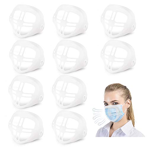 AnNido 10 Piezas Soporte 3D para Máscara, Soporte de silicona lavable y reutilizable para crear más espacio para respirar máscara accesorios, Marco de Soporte Interno de Silicona para Máscara