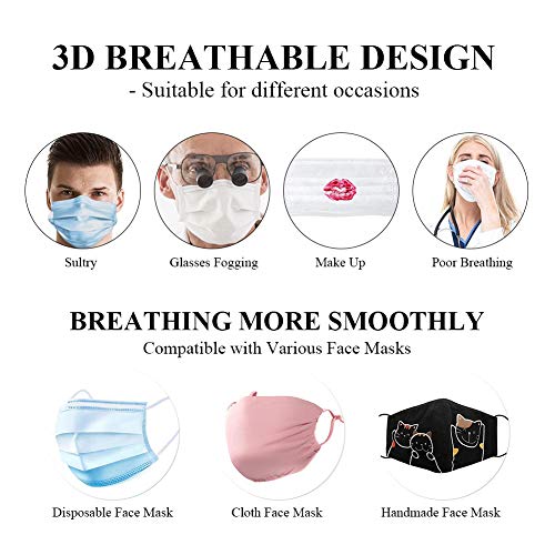 AnNido 10 Piezas Soporte 3D para Máscara, Soporte de silicona lavable y reutilizable para crear más espacio para respirar máscara accesorios, Marco de Soporte Interno de Silicona para Máscara