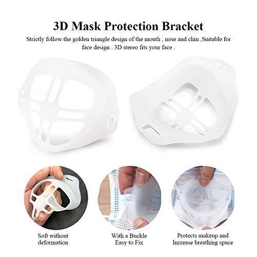 AnNido 5 Piezas Soporte 3D para Máscara, Soporte de silicona lavable y reutilizable para crear más espacio para respirar máscara accesorios, Marco de Soporte Interno de Silicona para Máscara
