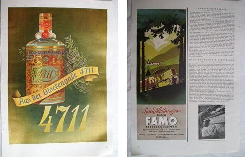 Antigua Hoja Publicidad - Old Sheet of Advertising : Aus der Glockengaffe 4711 (Colonia) - FAMO (Vehículos)
