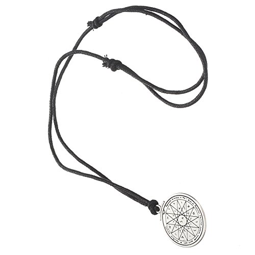 Antigua Talisman puntas de mercurio de cuarto sello del Rey Salomón colgante collar joyas para hombres mujeres