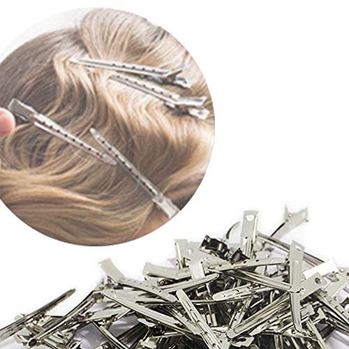 Anyasen Kit de 22 pinzas peluqueria Clips Pinzas Alligator Pinzas Pinza de Pelo de Duckbil Pinza de Cocodrilo de Pelo Clips de Riza Clips de Seccionamiento para Marcar Peinar Planchar (Plata y negro)