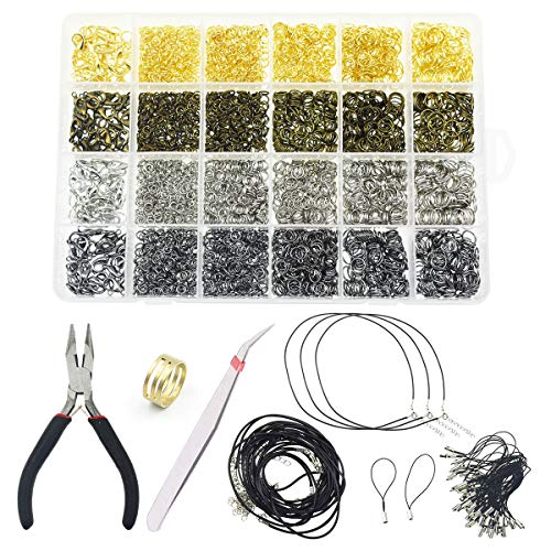 AOFOX 3143 Piezas Hallazgos de la joyería Juego de fabricación de Joyas para la fabricación de artículos de joyería y reparación de Collares