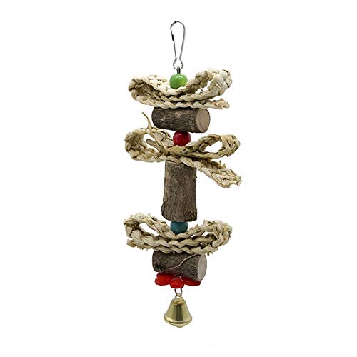 Aomednx Durable 4 Estilos Pájaro del Juguete Colgante De Madera De Juguete del Loro Sano Pájaro Que Picotea Juguete For Mascotas Pet Bird Producto (Color : A)