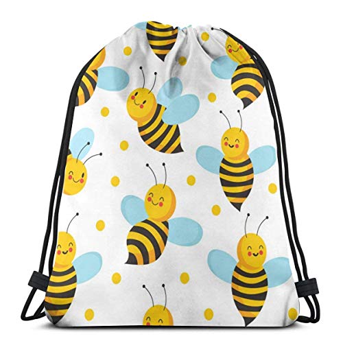 AOOEDM abeja linda abejas voladoras para miel mochila con cordón personalizada bolsa deporte gimnasio mochila para hombres y mujeres viajes al aire libre