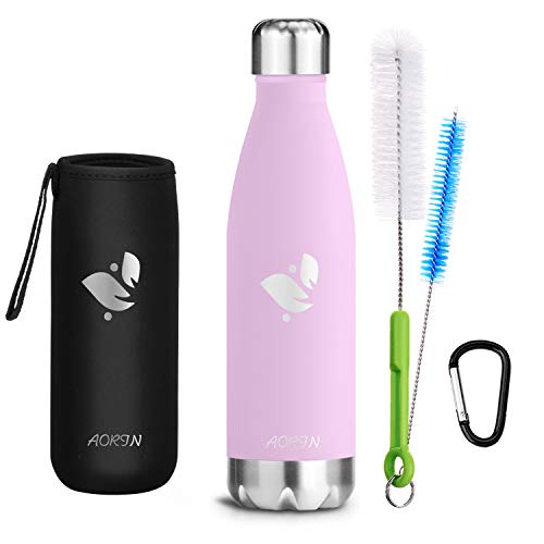 AORIN de Doble Pared con Aislamiento de Botella de Agua de Acero Inoxidable. Proceso de Recubrimiento en Polvo, no es fácil de desprenderse, Resistencia al Rayado, fácil de Limpiar. (750ml, Cereza)