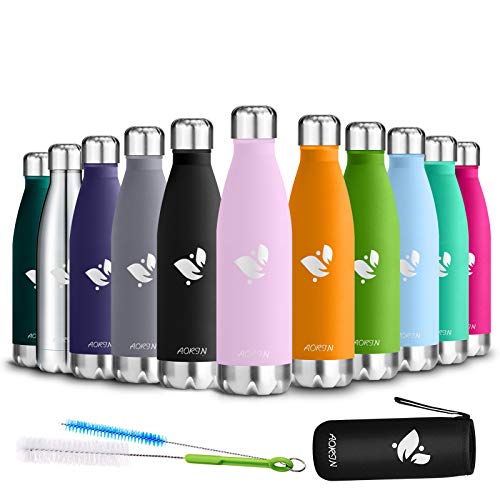 AORIN de Doble Pared con Aislamiento de Botella de Agua de Acero Inoxidable. Proceso de Recubrimiento en Polvo, no es fácil de desprenderse, Resistencia al Rayado, fácil de Limpiar. (750ml, Cereza)