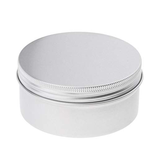 Apilable Tarros de estaño de aluminio 200ML 5pcs Muestra cosmética Latas de metal Contenedor vacío, tapa redonda con tapa de rosca, pequeña onza for bálsamo labial, ungüento, maquillaje, sombra de ojo