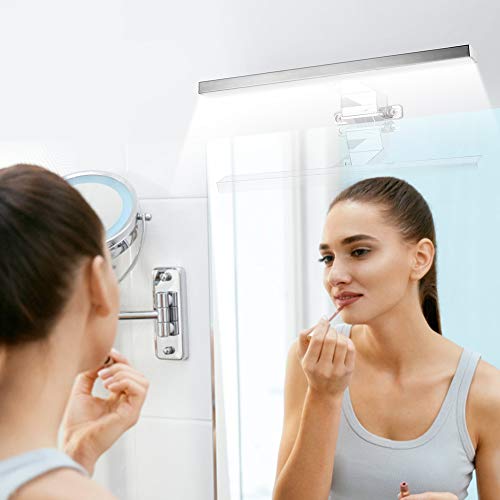 Aplique Espejo Baño, Infankey 3 en 1 Lámpara de Espejo Baño 5W 220V 30CM 400LM 4000K, Luz Blanca Neutra, IP44 Impermeable, para Espejo/Gabinete/Pared [Clase de Eficiencia Energética A+]