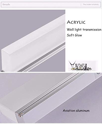 Aplique Pared Baño Espejo De Luz 0.4m ~ 1.5m Ac90-260v Lámpara De Pared De Acrílico Cosmética Moderna Baño Iluminación Impermeable Envío Gratis Blanco Frio (5500-7000K) Longitud 80cm 12W LED