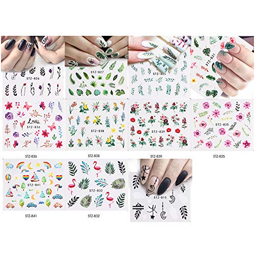 Apofly 22 Hojas De CalcomaníAs De UñAs Consejos Para El Arte De UñAs Con Adhesivo De Transferencia De Agua DIY Summer Style Manicure Nail Art Supplies Para Chicas