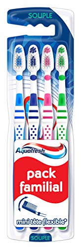 Aquafresh-Cepillo de dientes dureza suave, 4 unidades, 2 paquetes