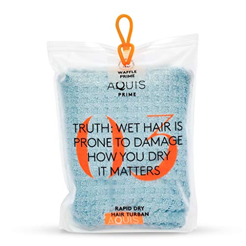 Aquis Waffle Luxe pelo turbante Dream barco azul