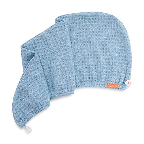 Aquis Waffle Luxe pelo turbante Dream barco azul