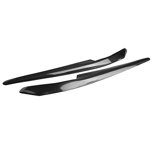 Aramox Headlight Eyebrows, 2Pcs Car Fibra de carbono Acabado brillante Párpados Cejas para Lancer EVO X 10 2008-2014