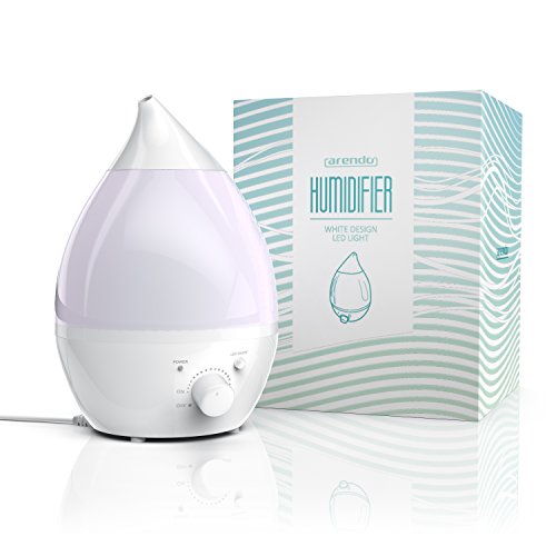 arendo - Humidificador Difusor ultrasonido - Humidifier - Nebulizador - Difusor de Aroma - 7 Colores LED Distintos - Depósito de Agua de 1,3 L