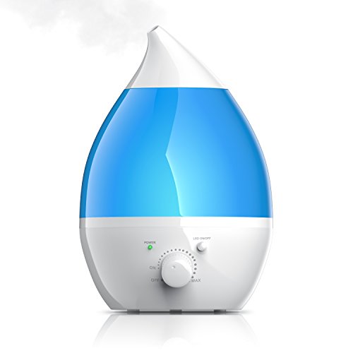 arendo - Humidificador Difusor ultrasonido - Humidifier - Nebulizador - Difusor de Aroma - 7 Colores LED Distintos - Depósito de Agua de 1,3 L