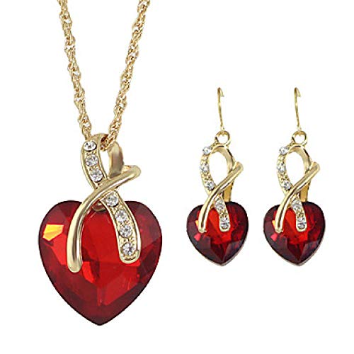 Aretes zafiro femenino aretes colgantes collar aretes naipes corazón femenino taladro de moda aretes joyas rojo / verde / azul para regalo de boda día de ocio maquillaje compromiso , Azul, número uno.