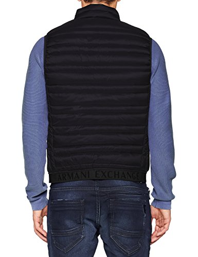 Armani Exchange Puffer Jacket Gilet Chaleco, Gris (Black/Grey Mel.Bc09 0217), Small para Hombre