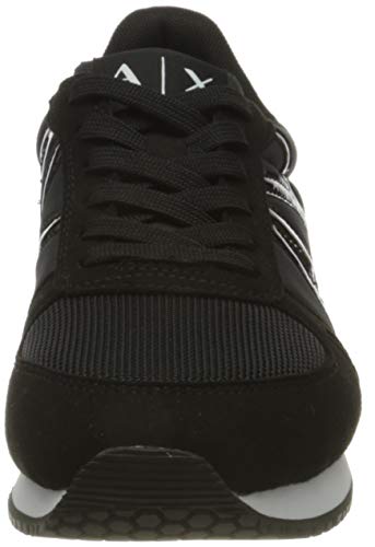 Armani Exchange Retro Running, Zapatillas para Mujer, Black, 39 EU
