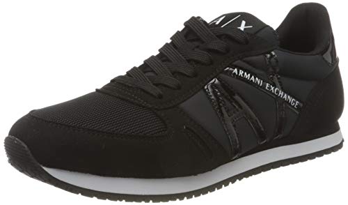 Armani Exchange Retro Running, Zapatillas para Mujer, Black, 39 EU